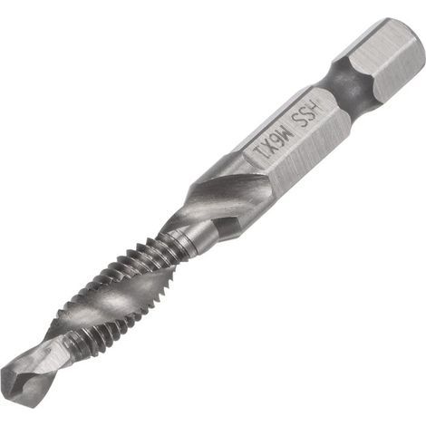 Lntyq Foret Taraudeur HSS M6 à Queue Hexagonale 1/4" - Pour Perçage et Taraudage en Une Opération - Acier Rapide de Haute Qualité - Compatible avec la Majorité des Machines (1/5)