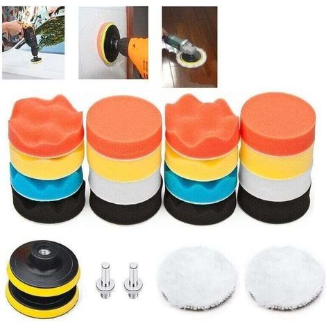 Autopolierschwamm, 22 Stück, mit 3-Zoll-Polieradapter (1/4)