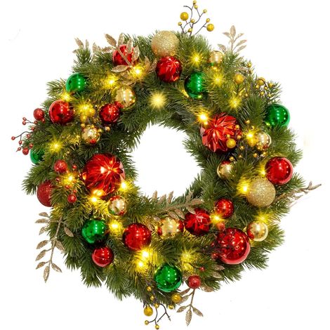 Guirlande de décoration de Noël à LED, décoration de scène extérieure à suspendre à une porte, 30 cm, 3 mètres 30 guirlandes lumineuses (sans piles) (1/5)
