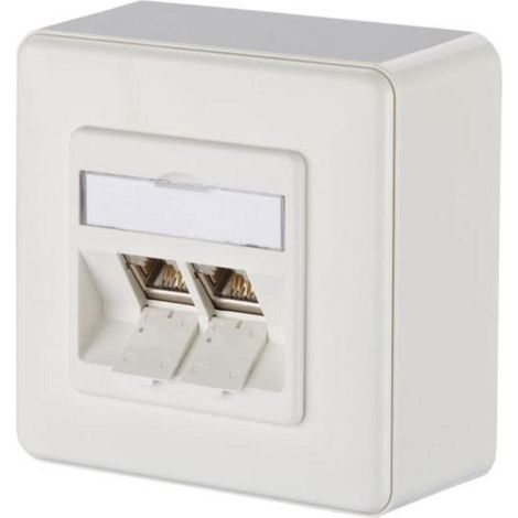 Toma de red metz-connect 1309120002-E Cat.6A 2xRJ45