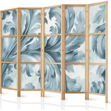 Japanischer paravent artgeist holz sand botanisches muster