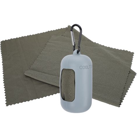 Serviette de douche en microfibre à séchage rapide pour le camping en plein air, grise, sport et voyage, rafraîchissante, portable (1/5)
