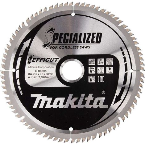 Makita EFFICUT sega a gattuccio e troncatrice 216 x 30 mm - 80 denti