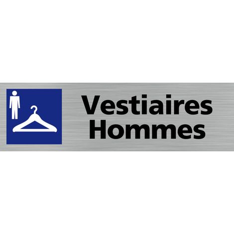 Pictogramme VESTIAIRES HOMMES (Q0110).- Adhésif aspect aluminium brossé - (1/5)