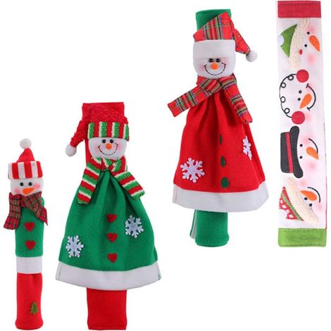 Lot 4 housses poignée réfrigérateur Noël (1/5)