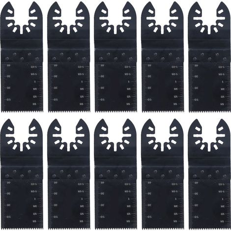 GARRYFIZH Lot de 10 lames de scie oscillante à dégagement rapide en acier rapide pour outils électriques à usage général 34 mm (1/5)