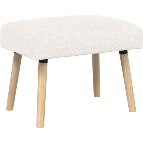 Banco Liso Crema 60 x 40 x 45 cm Bouclé vidaXL