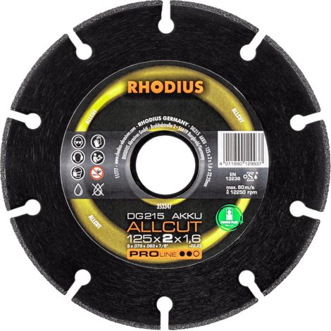 Diamant-Trennscheibe Rhodius dg215 accu allcut Nass Trocken (1/5)