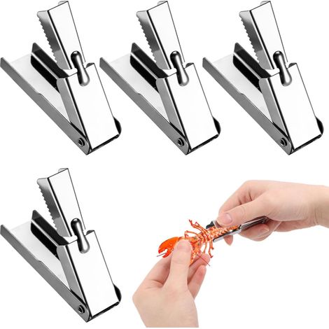 Ensemble de 4 pièces pour éplucher les écrevisses, éplucheur en acier inoxydable, retire rapidement les queues d'écrevisses, petit outil pratique pour la cuisine, les restaurants et les activités de p (1/5)