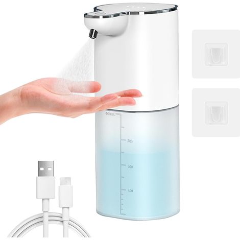 Automatique de Désinfectant, 400ml Électrique Distributeur Alcool avec Capteur de Infrarouge Montage Mural, Rechargeable, Réglable à 4 Niveaux, Étanche IPX5 Distributeur pour Cuisine, Hôtel (1/5)
