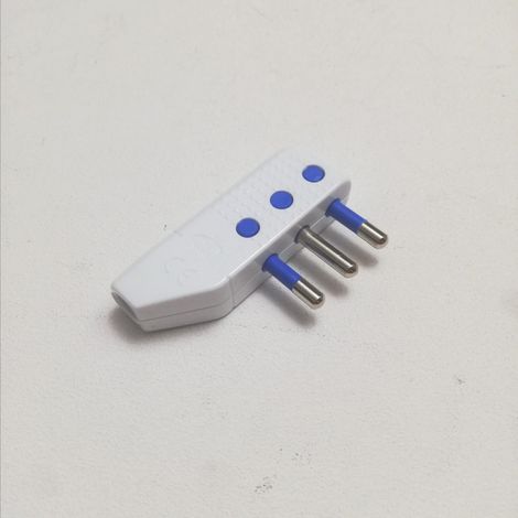Spina volante mobile ad angolo bianca 2p+t 16a 250v (1/2)