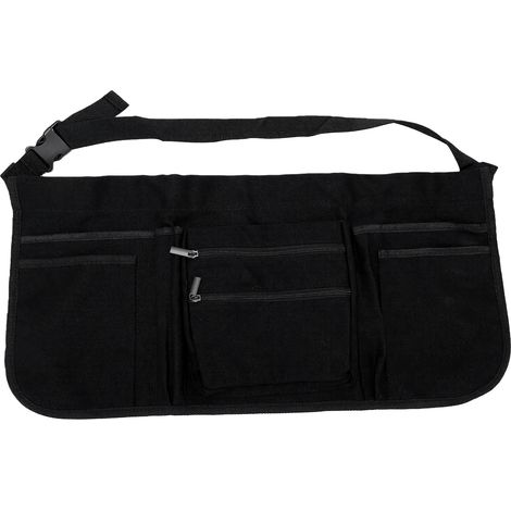 Tablier de serveuse court noir 7 poches serveur réglable pour femmes hommes Restaurants cafés lavable en Machine (1/5)
