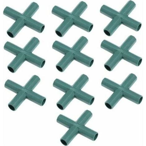Connecteurs de Cadre en Plastique Connecteurs Connecteurs Connecteurs de Tube d'angle Droit Connecteurs de Construction pour Serre 16mm 4 Voies Croix 10pcs (1/4)
