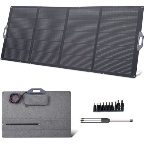 Mophorn Faltbares Solarpanel 400 W, Tragbares Solarmodul mit 24 % Effizienz, Monokristallines Solarladegerät mit MC4-Anschluss & 10-in-1-DC-Adapter, IP67-zertifiziert, ideal für Powerstations (1/5)