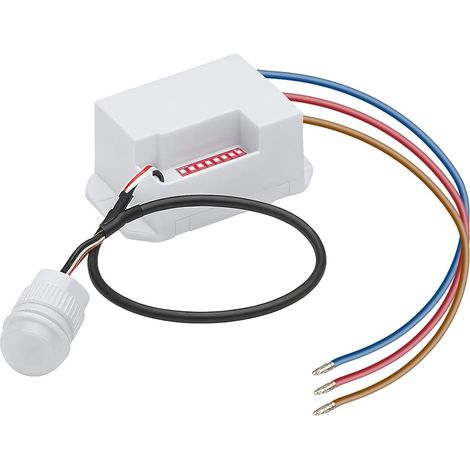 Mini Détecteur de Mouvement 360° Intérieur Extérieur avec Capteur Crépusculaire 220V Interrupteur Capteur Infrarouge Encastré IP65/IP20 Commutateur