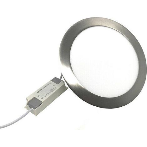 TrAdE Shop Traesio - Pannello Led Incasso Silver Tondo Slim 12 W Luce 6500k 3000k 4000k P155a-a - -Bianco Caldo -