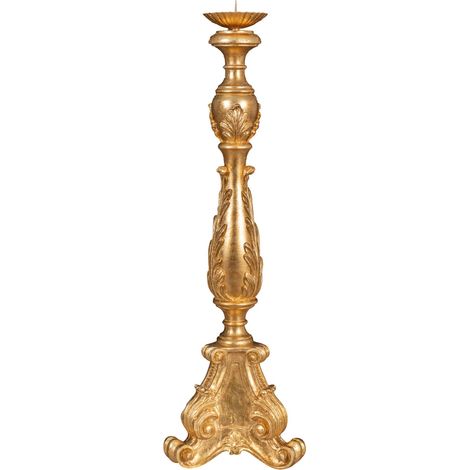 candeliere legno 90x30x30 cm Portacandele legno candelabro oro Made in Italy Candelabri Shabby Candelabro da terra (1/5)