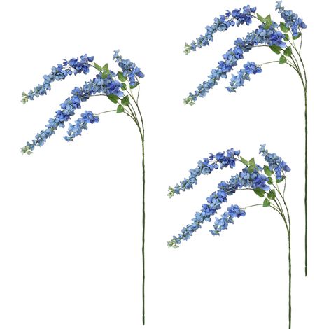 Künstliche Glyzinienzweige, 99 cm lange Stiele, Seiden-Glyzinienblütenkette für Zuhause, Balkon, Blau (1/3)
