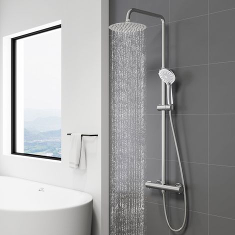 Sky Bathroom Thermostatic Round Mixer Shower Chrome Exposed Valve Set (1/5)