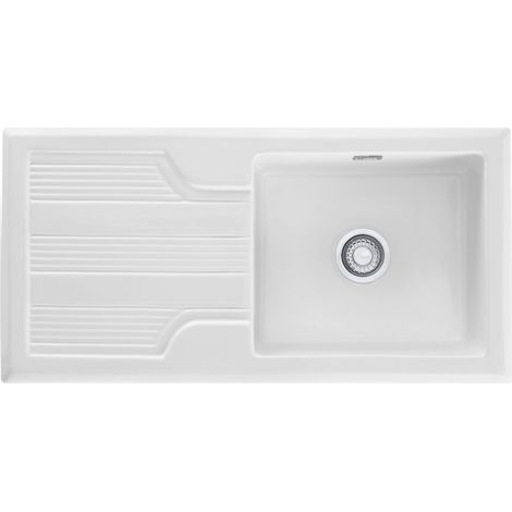 Franke – Évier Fraceram 1010 x 515 mm – Bac à laver pré-percé ø 35 mm – Vidage gain de place inox – Garantie 15 ans (1/3)