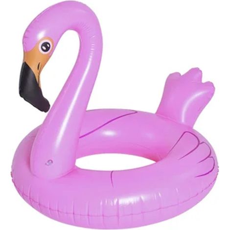 TRADE SHOP - Salvagente Gonfiabile Ciambella Forma Fenicottero Rosa 116x105x95cm Mare Piscina 016140 - (1/5)