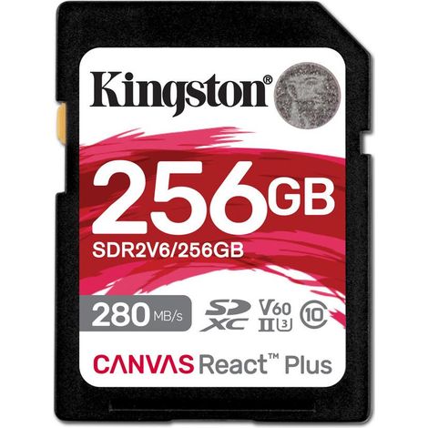 Kingston Technology 256GB Canvas React Plus SDXC UHS-II 280R/150W U3 V60 for Full HD/4K (1/4)
