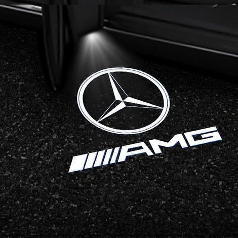 Convient pour Mercedes Benz éclairage d'accueil LED CLA CLS A207 C207 éclairage de porte modifié lampe de projection laser (lot de 2) (1/5)