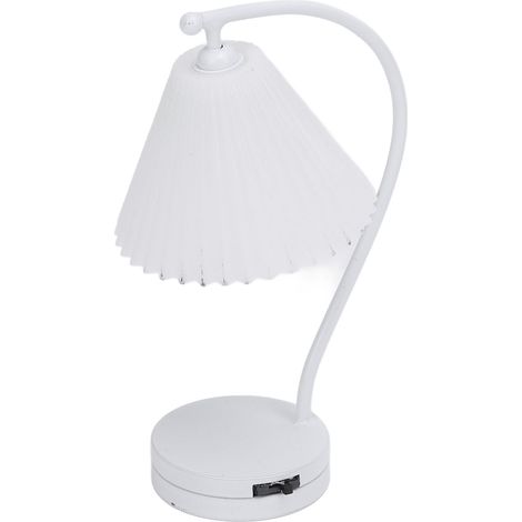 Lampe de table pour maison de poupée à l'échelle 1:12, abat-jour plissé blanc simple, accessoire de décoration pour maison de poupée (1/5)