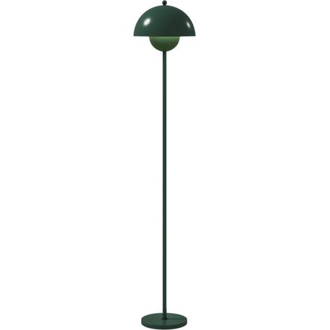 Ambiance douce à la maison, lampe sur pied E27 avec interrupteur au pied, abat-jour rond, vert (1/5)