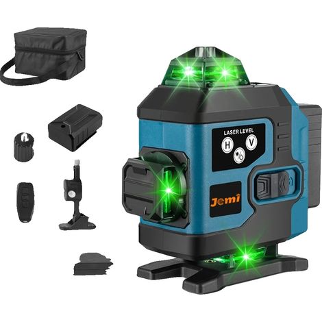 Livella laser, visualizzazione a 360°, display intuitivo, 1 batteria inclusa. (1/2)
