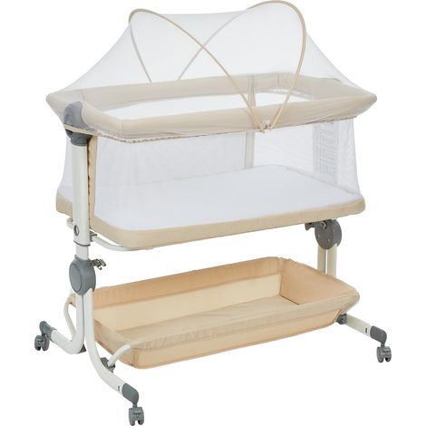 Lit cododo gris portable sécurisé, pliable avec moustiquaire, confortable pour nouveau-nés, idéal pour la maison et les voyages