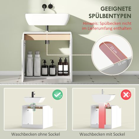 Meuble lavabo salle de bain avec portes à fermeture silencieuse, blanc, 60 x 35 x 57,9 cm (1/4)