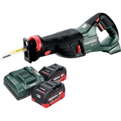 Sega a gattuccio a batteria Metabo SSEP 18 LT 18 V 32 mm + 2 batterie LiHD 8,0 Ah + caricabatteria