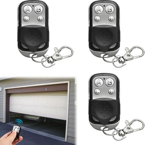 Mando a distancia universal para puertas, 3 piezas, mando a distancia universal para puertas de garaje compatible con 433,92 MHz con 4 botones, copia de llave para puerta de garaje y coche. (1/5)