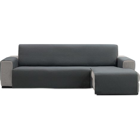 Housse de canapé d'angle rembourrée en Toile Facile à Laver, Durable et résistante Gris foncé 240 cm (1/5)