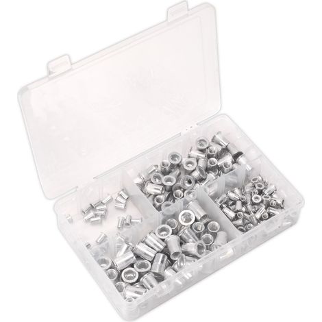 Sealey Threaded Insert (Rivet Nut) Assortment 200pc M4-M8 Splined Metric AB073TI (1/4)