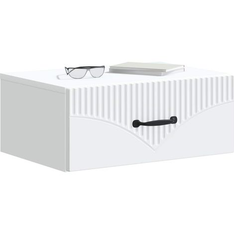 Maison Exclusive - Mobiletto da notte a muro 2 pcs Bianco 49 x 34,5 x 20 cm