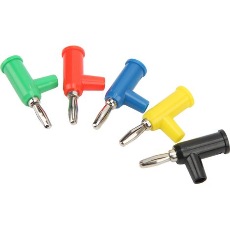 Connecteurs Banane 4mm Empilables Rouge Noir Jaune Bleu Vert Laiton Anticorrosion (1/5)