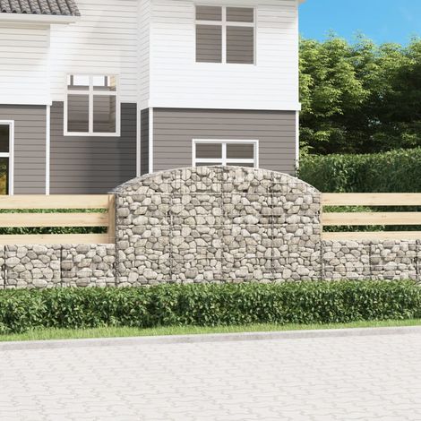 Gabion à arc élevé 200x50x120/140 cm Fer galvanisé