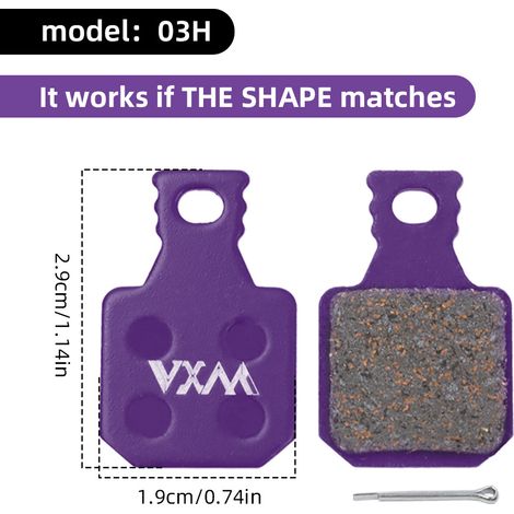 03H Plaquettes de frein pour vélo, plaquettes de frein semi-métalliques pour vélo électrique, plaquettes de friction (1/5)