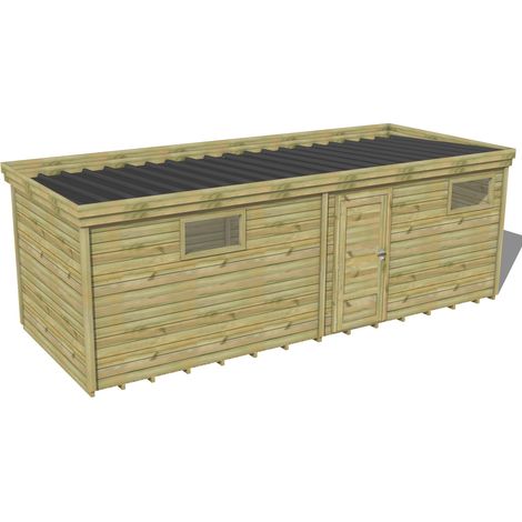 ABRI DE JARDIN bois traité 27mm, 7,3x2,6m, 19m2, Plancher (1/3)