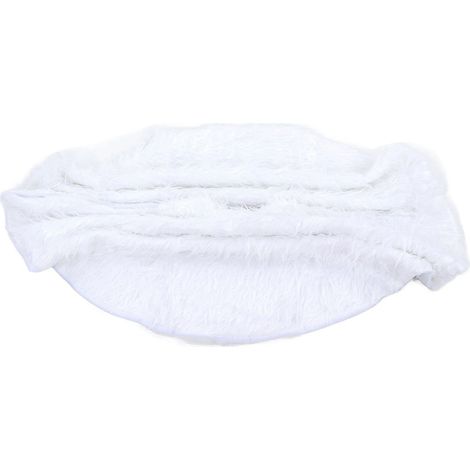 Tapis de sapin de Noël blanc de 89,9 cm, finitions soignées, doux, épais et moelleux, idéal pour décorer le pied du sapin. (1/5)