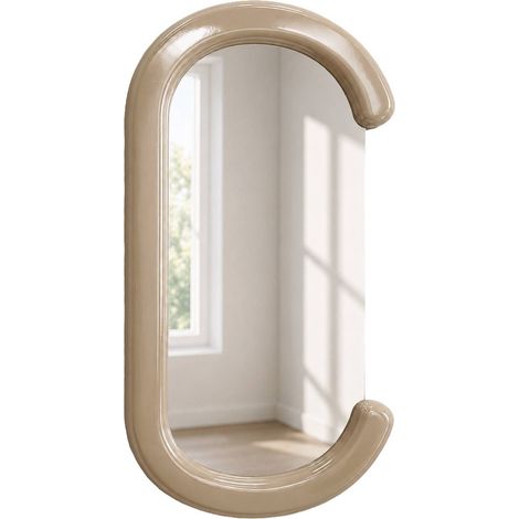 sweeek - Ovaler Spiegel mit Holzdekor 91 cm (1/4)