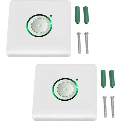 Lot de 2 Interrupteur de minuterie murale, AC110 220V Extérieur LED Interrupteur de minuterie à retard de contact tactile 16 niveaux (1/5)