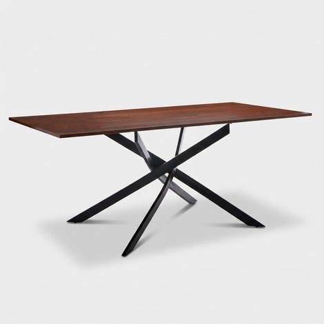 Table rectangulaire moderne en métal et bois Virel (1/5)