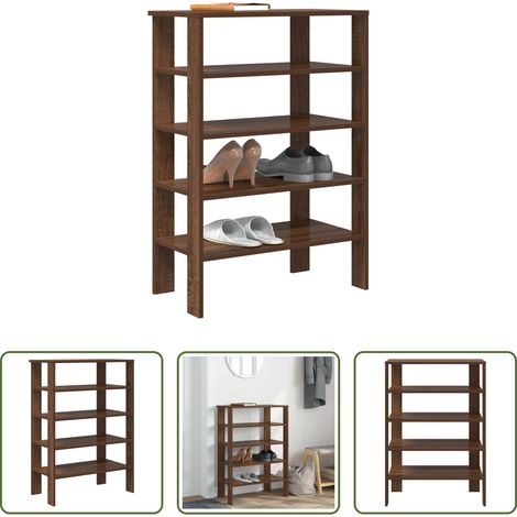 Holzschuhregal - Schuhregal Braun Eichen-Optik 61x32x87,5 cm Holzwerkstoff (1/5)