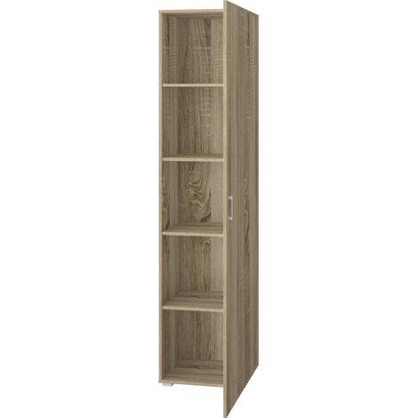 King Home CABINET 1 TÜR + 4 Einlegeböden 45x45x195 cm Eiche