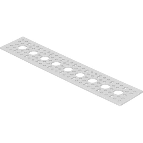 Panneau Grillagé Aluminium pour Affichage Mural, Grille Décorative Industrielle, Composant Contrôle Réf 3123‑0048‑0240, Lot de 2, Finition Métal, Dimensions 240x48 mm (1/5)