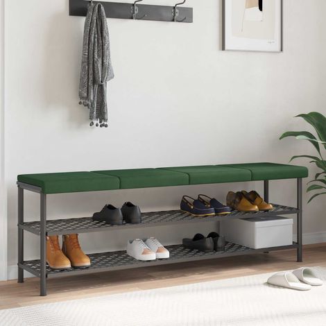 vidaXL Cojín de banco 4 uds. pana Verde oscuro Profundidad 35 cm (1/5)
