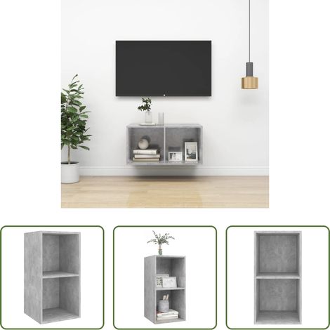 Wandhalterung - TV-Wandschrank Betongrau 37x37x72 cm Holzwerkstoff (1/5)